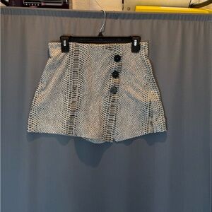 Zara Cream and Brown Patterned Skirt